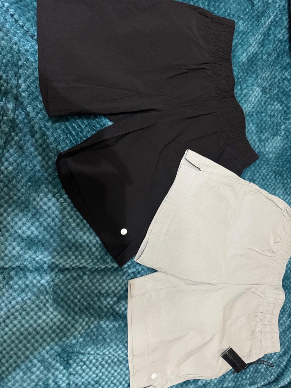 Tahari Men's Athletic Shorts in Black and Light Gray